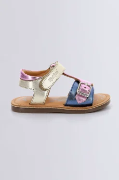 Kickers Sandales-Diazz Marine Rose (20-23) Or