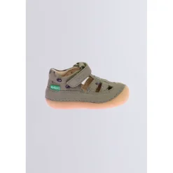 Kickers Babies Et Salomés|Chaussures Premiers Pas-Kick Sushyk Zèbre Kaki