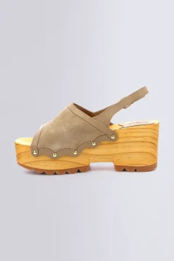 Kickers Kick For Good|Sandales Et Nu-Pieds-Kick Wedge Wood Beige
