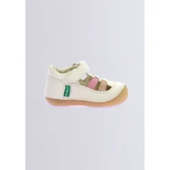 Kickers Babies Et Salomés|Chaussures Premiers Pas-Sushy cassé rose Blanc