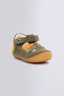 Kickers Chaussures Premiers Pas|Babies Et Salomés-Sushy Orange Kaki
